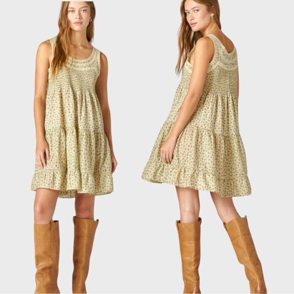 Lucky Brand Dresses & Skirts - Lucky Brand Floral Embroidered Tiered Mini Dress Size XL